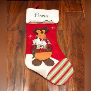 Personal Creations Winter Wonderland Christmas Stocking, Moose, “Drew”, Fleece
